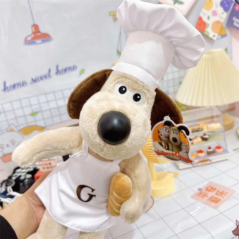 Gromit Plush Wallace Toys Chef Style Anime Puppy Stuffed Doll Kawaii Bag Pendant Key Chain Cartoon Anime Plush Toy For Kids Gift