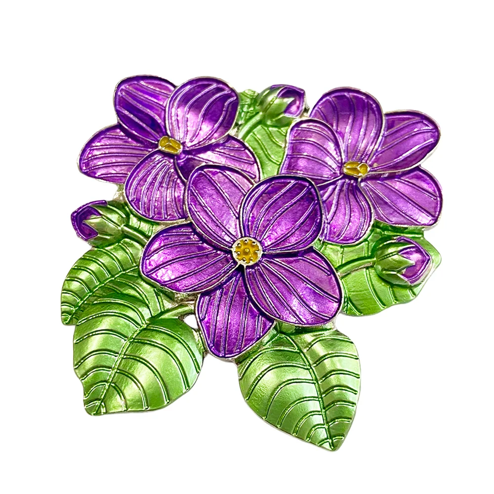 

Purple flower brooch