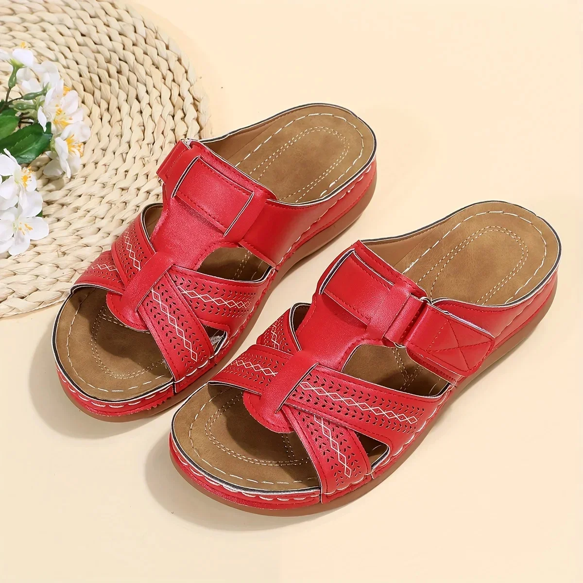 2026 Sommer Damen Keilsandalen Premium Orthopädische Offene Zehen Sandalen Vintage Rutschfeste Leder Freizeitschuhe Damen Plateau Retro Schuhe – Detail 19