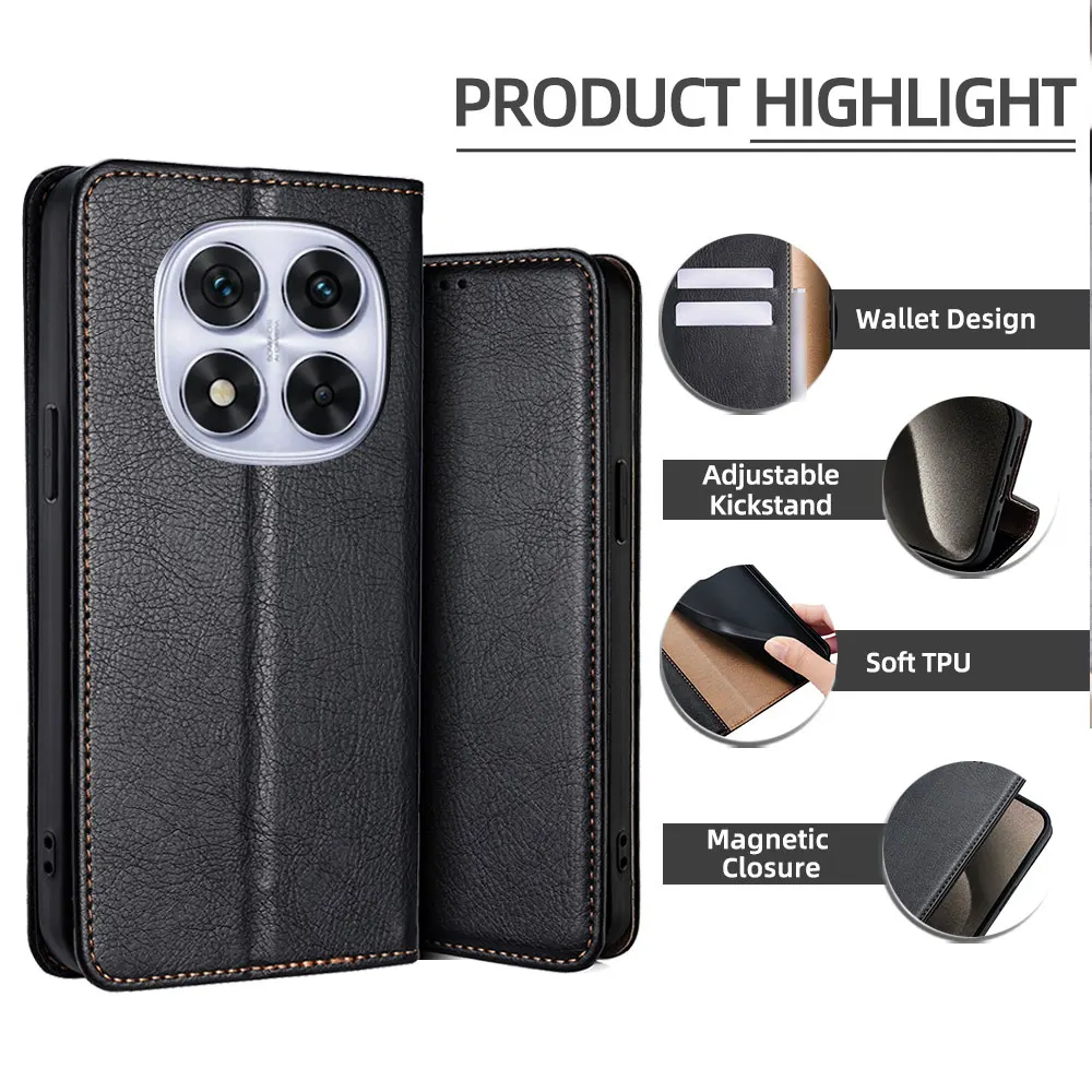 For POCO X7 Pro 5G Leather Flip Phone Case Business Protect Wallet Cover for Xiaomi Poco X7 M7 Pro Poco C75 Magnetic Book Case