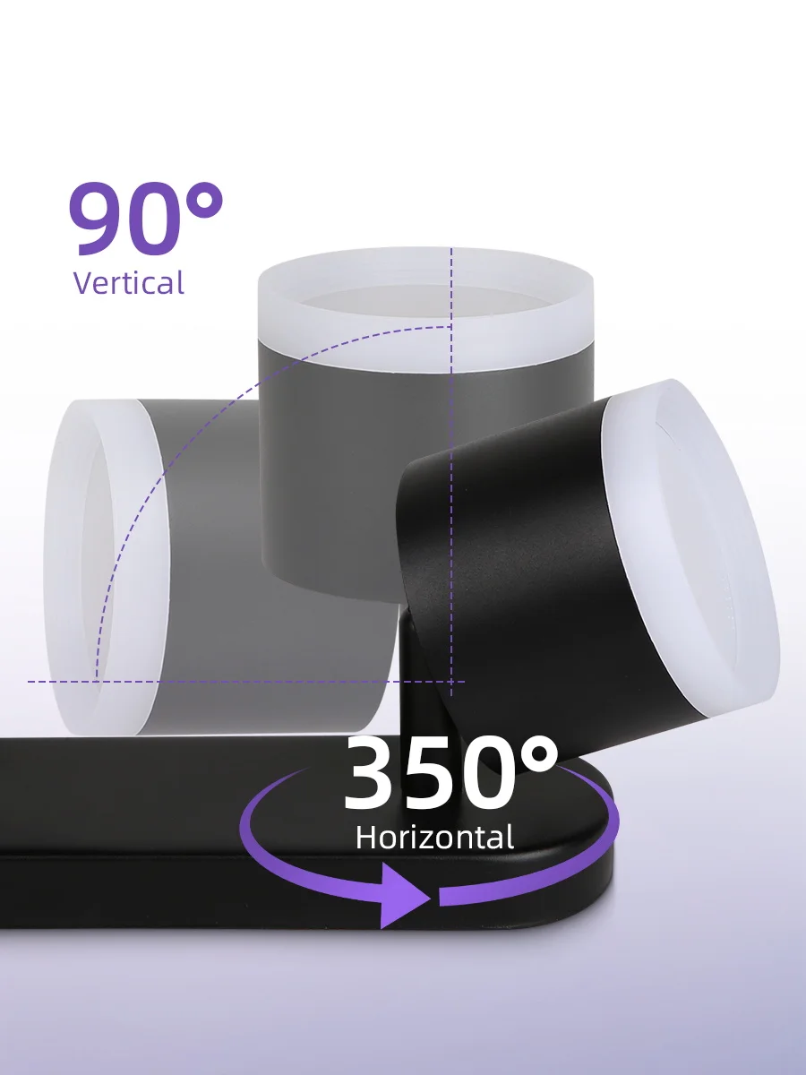 Modern LED Ceiling Light with GX53 Bulb Wall Light Black - Energy Saving, Living Room, Bedroom, Kitchen, Easy Installation