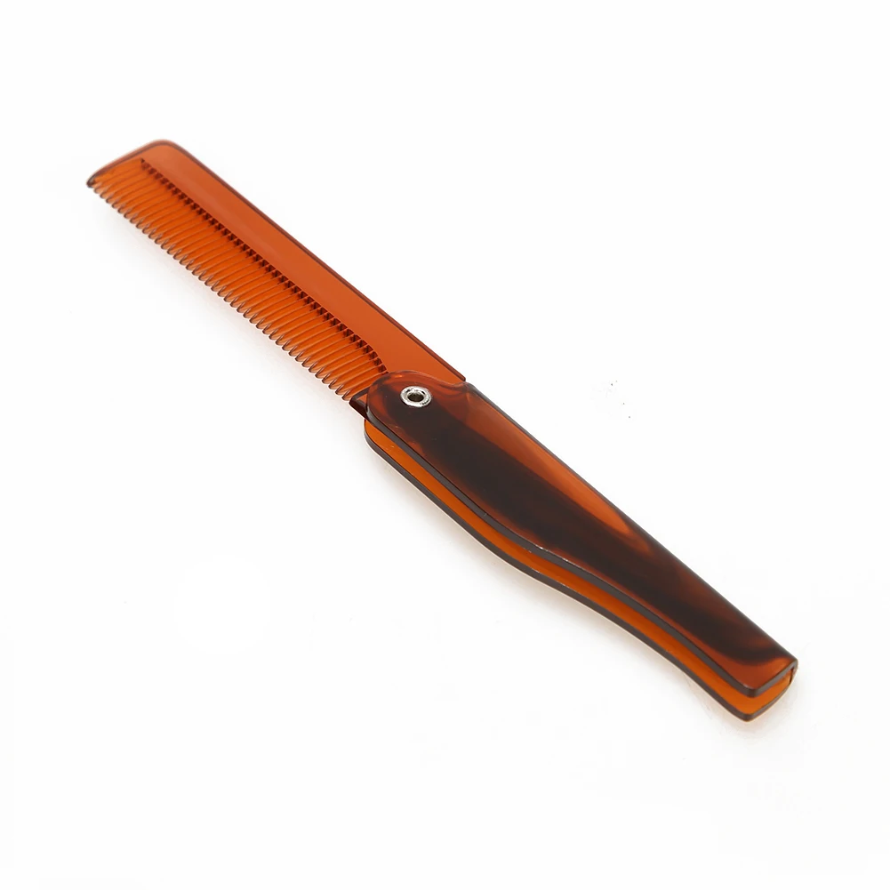 Folding Mustache Comb Small Beard Comb Portable Plastic Hair Comb Knife Shape Fine Tooth Comb for Everyday Hair Care