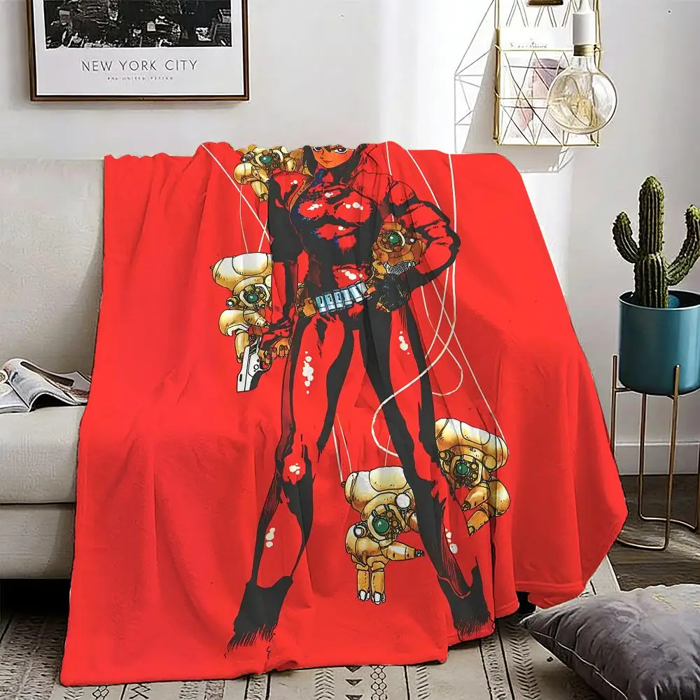 

Action Anime Movie Ghost in the Shell Throw Lightweight 240g Flannel Blanket Soft Skin-friendly for Summer Cooling