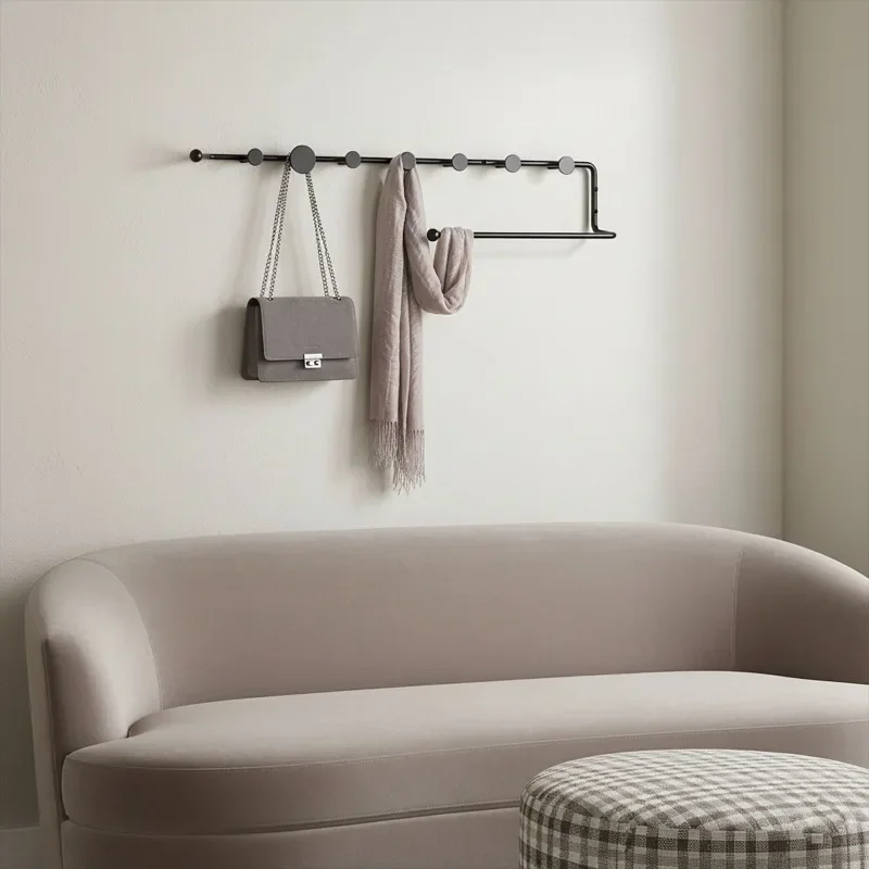 yesMetal Wall-mounted Coat Rack Nordic Minimalist Clothes Hanger Creative Household Clothes Hook Living Room Furniture Accessori