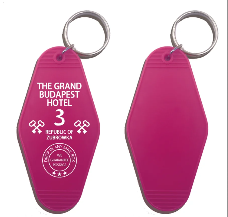 THE GRAND BUDAPEST HOTEL REPUBLIC KeyChain Keyring Tag Key Chains TV Show The Office Fans Funny Accessory Custom Logo