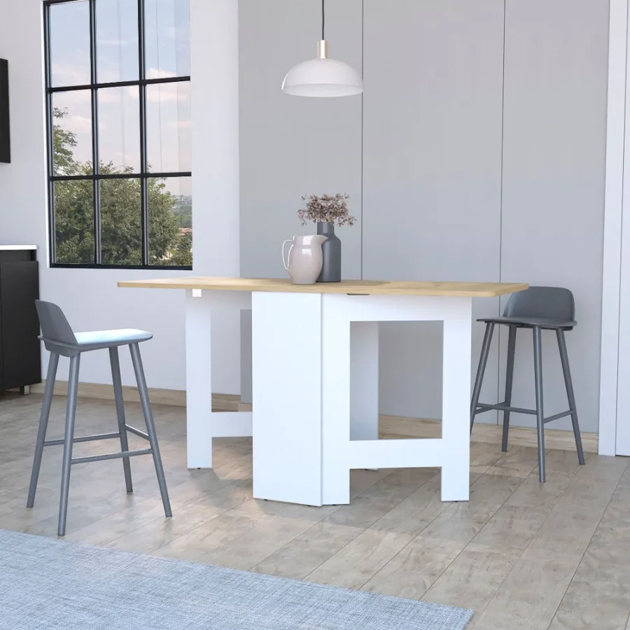 

Cole White and Macadamia Folding Dining Table
