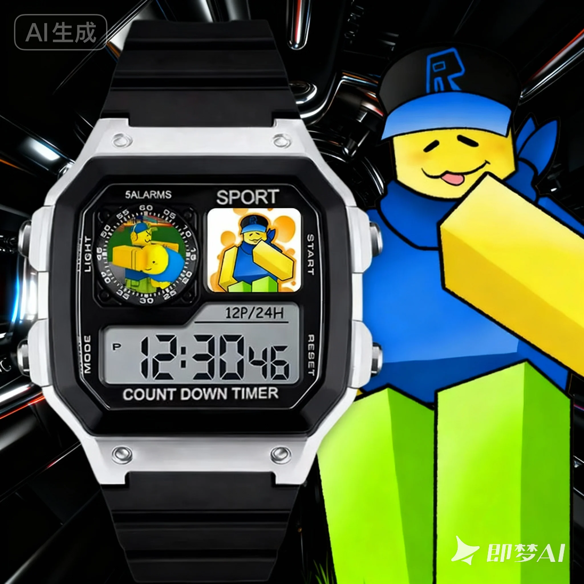 

Детские черные, серебряные цифровые водонепроницаемые часы ROBLOX, подарочные часы, украшения, предметы первой необходимости