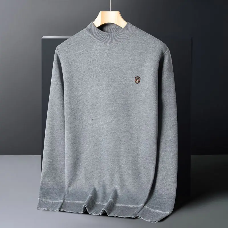 

Мужской вязаный свитер Thiened Fce f с высоким воротником Base irt Inteated Velvet Теплая одежда для папы Осенне-зимний трикотаж