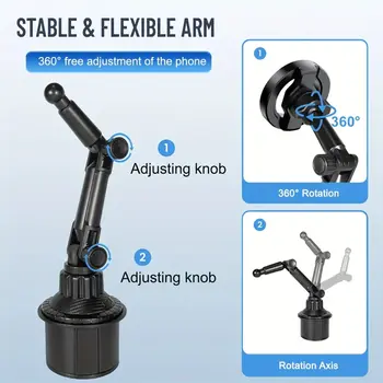 차량용 물컵에 자석식 휴대폰 거치대를 설치하는 방법 (MacSafe iPhone 16 15 14 13 12, Samsung, Xiaomi 호환) 360° 회전 휴대폰 마운트 10 best sales 휴대폰 컵 홀더 - №5