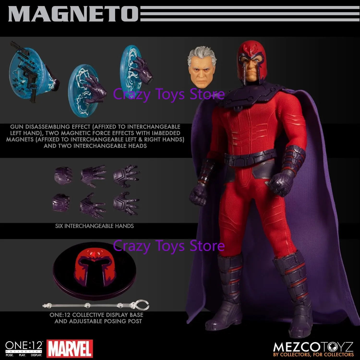 

In Stock Mezco Ant Magneto Comic Version Movable 1/12 Clothes Doll Doll Toy Collection Gift