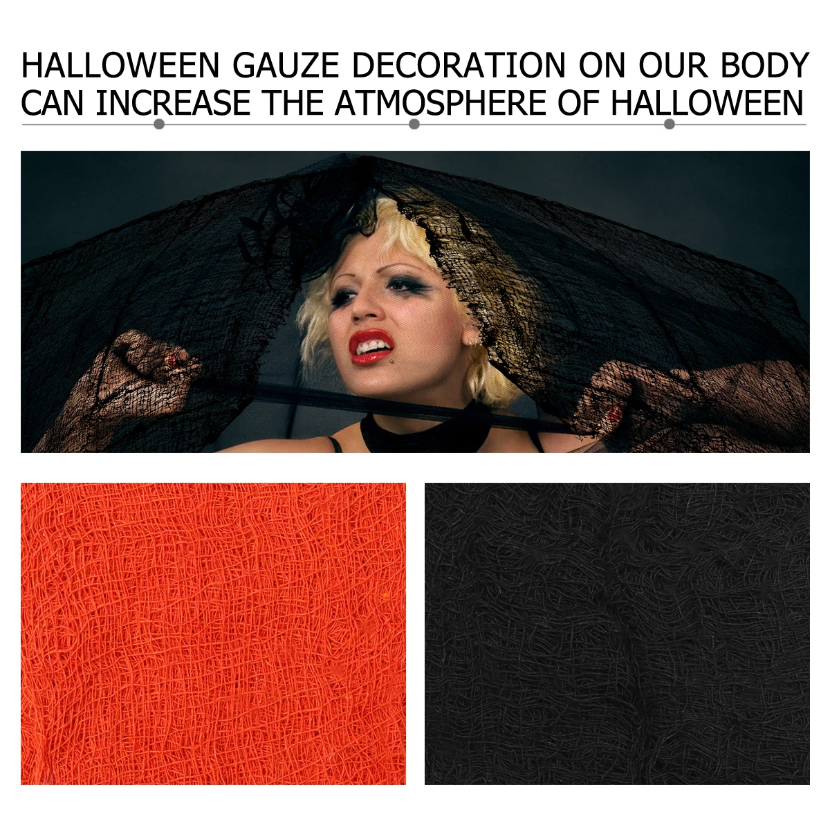

Halloween Decorative Gauze Creepy Cloth Fabric Draped Doors Windows Couches Tables Chairs Scary Spooky Atmosphere Party Supplies