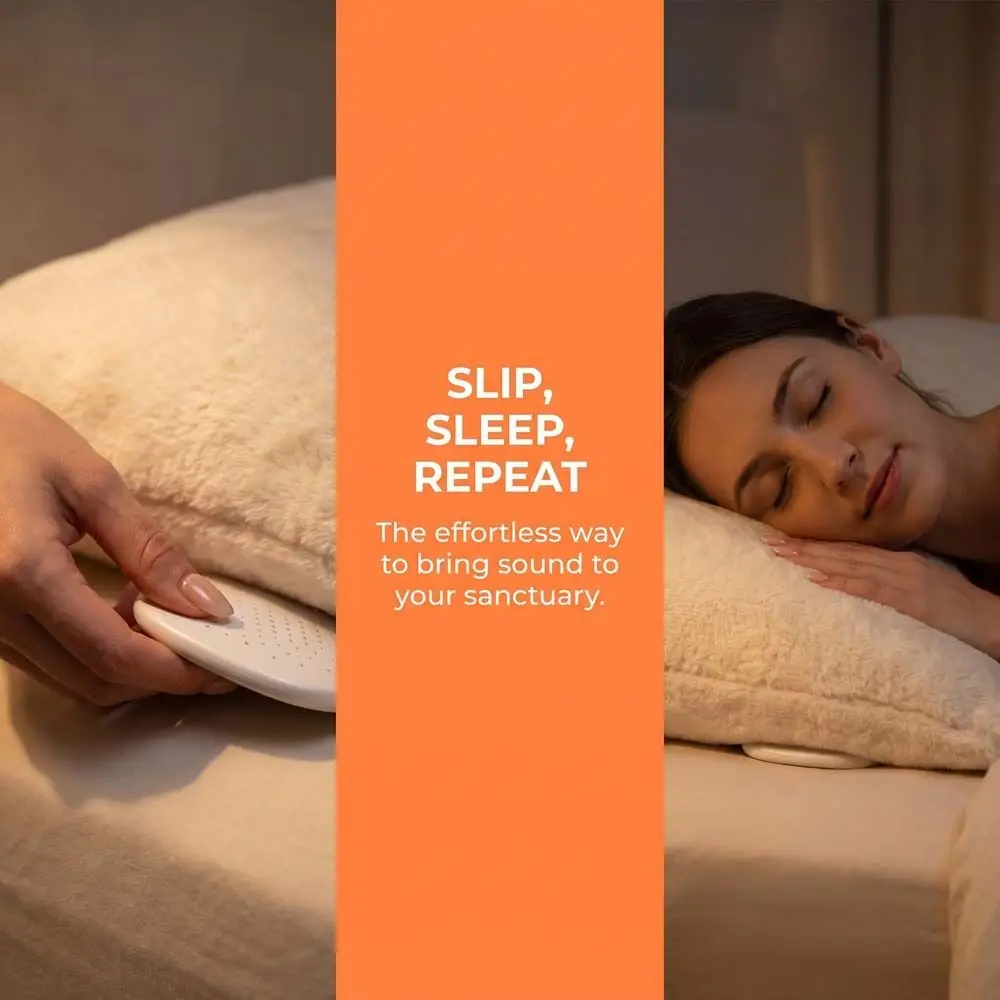Bluetooth 5.4 Under Pillow Bluetooth Speaker Sleep Aid HiFi Stereo Sound White Noise Machine Built-in White Noise Mini
