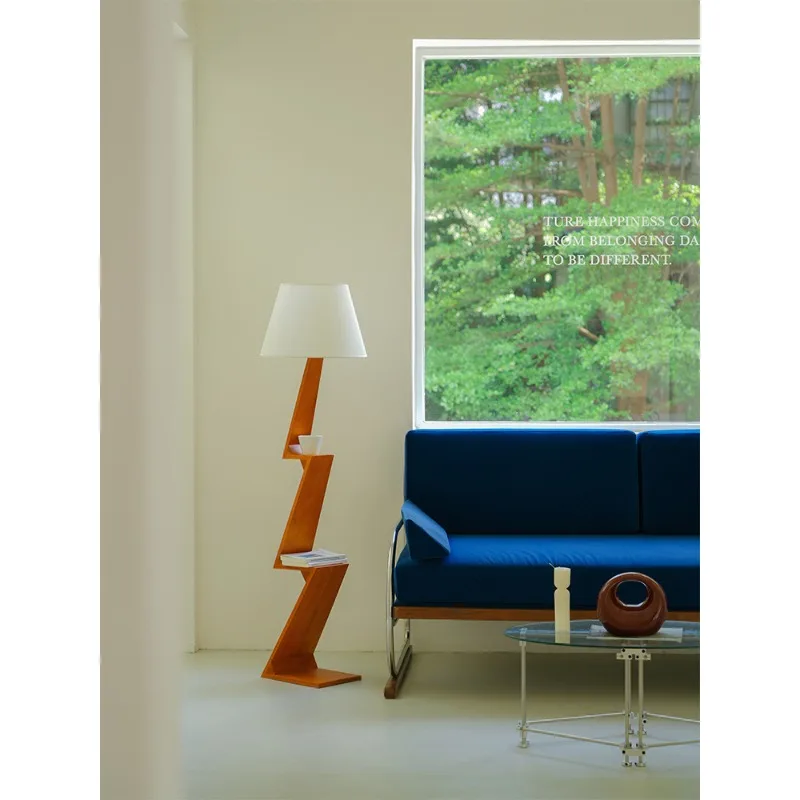 

Mid-Century Vintage Ruby Oak with Shelf for Living Room Bedroom Sofa Ambient Lighting Room Decoration Light Floor Lamp LED