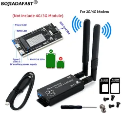 USB 2.0 To Mini PCI-E Wireless Adapter 1 Standard SIM Card Slot With 2 Antenna + Protection Case For 3G 4G LTE GSM Modem Module