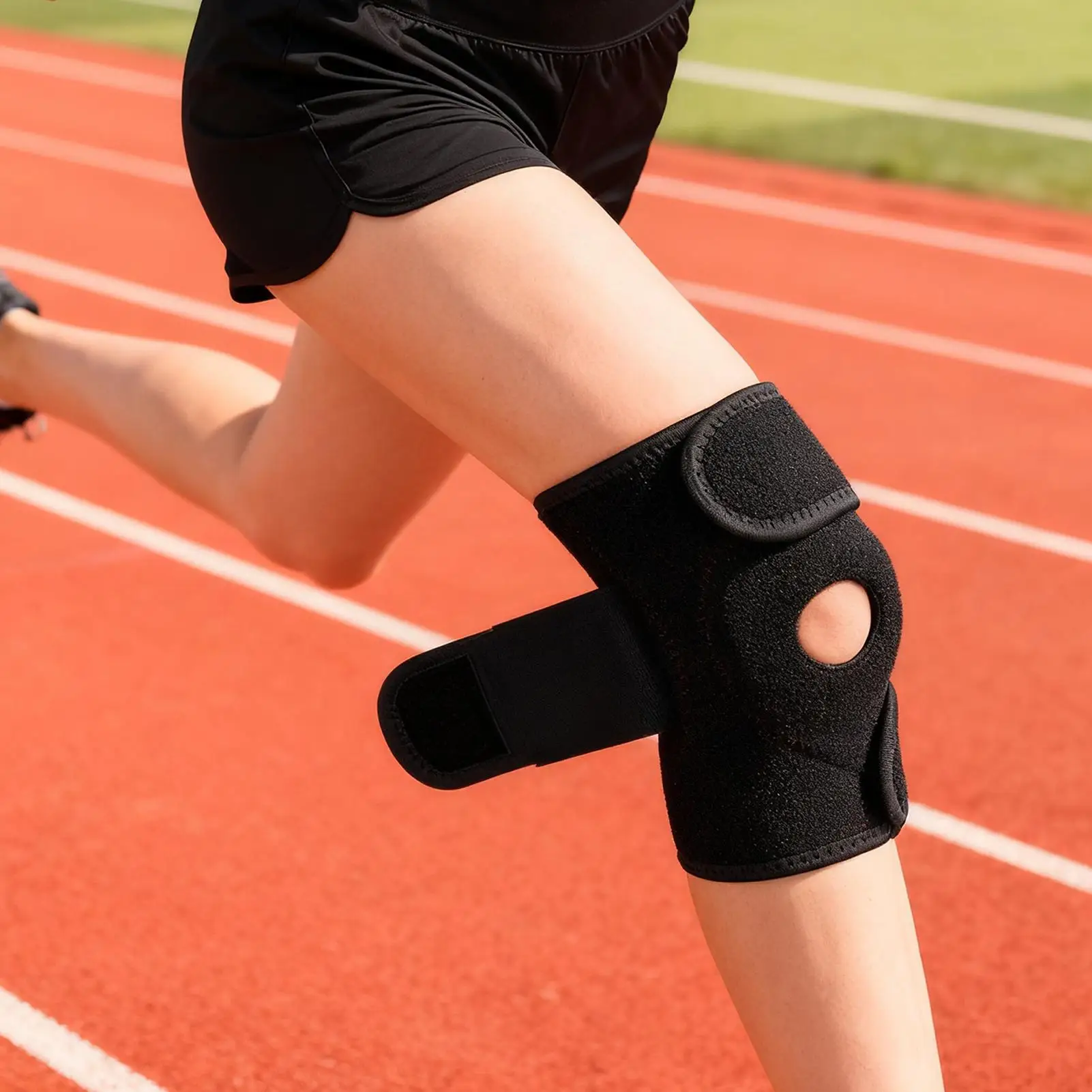 

Наколенник, регулируемый дышащий рукав, компрессионный наколенник с боковыми стабилизаторами для женщин и мужчин, спортивные упражнения на открытом воздухе