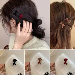 New Women Bow Headwear Bow Velvet Hairpin Sweet Hair Accessories Hair Styling Tools Bowknot Hair Clips Mini Hairpins