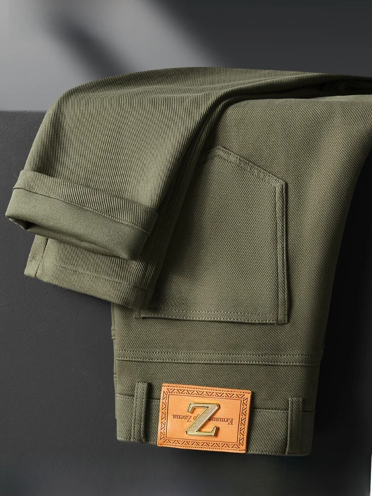 

Winter Thiened Fce Lined Casual Pants Men Slim Fit Ankle High Busin Casual Long Trousers Youth Faion Brand