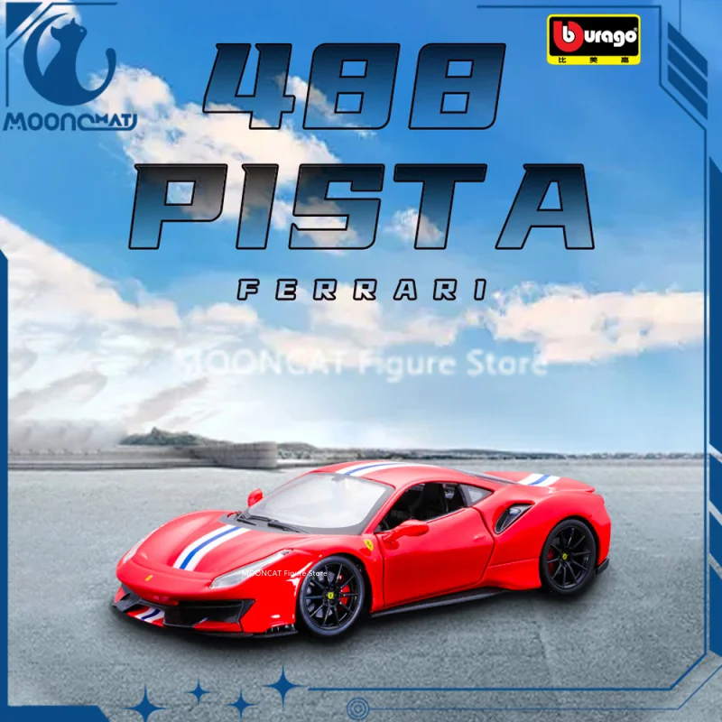 Bburago 1:24 Scale Ferrari 488 Pista Stradale Racing Car Alloy Luxury Vehicle Diecast Cars Model Decor Collection Kid Toy Gift