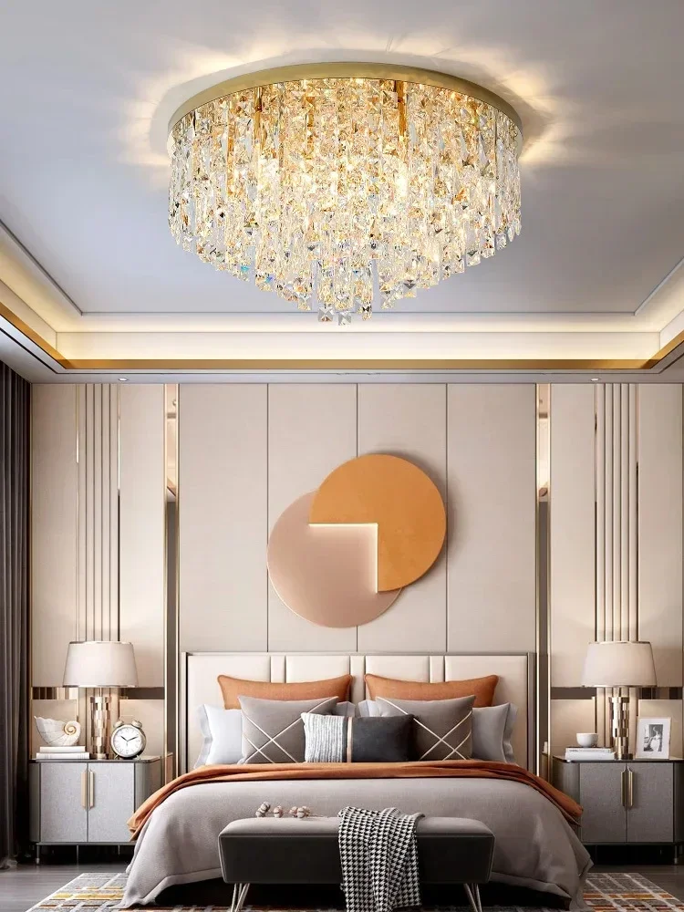 غرفة نوم حديثة بلورات E14 مصباح السقف بريق مصباح الصلب Led أضواء السقف آرت ديكو Led تركيبات إضاءة الثريا مصباح #2