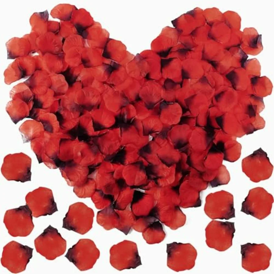 

2500PCS Dark Red Artificial Rose Petals for Romantic Night, Wedding, Party, Anniversary Flower Decorations