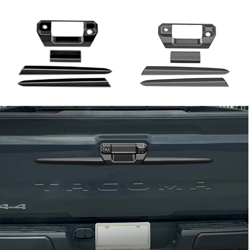 

Carbon Fiber Car Rear Tailgate Trim Strips Trunk Handle Decoration Frame For Toyota TACOMA 2024 2025 Exterior Accessories