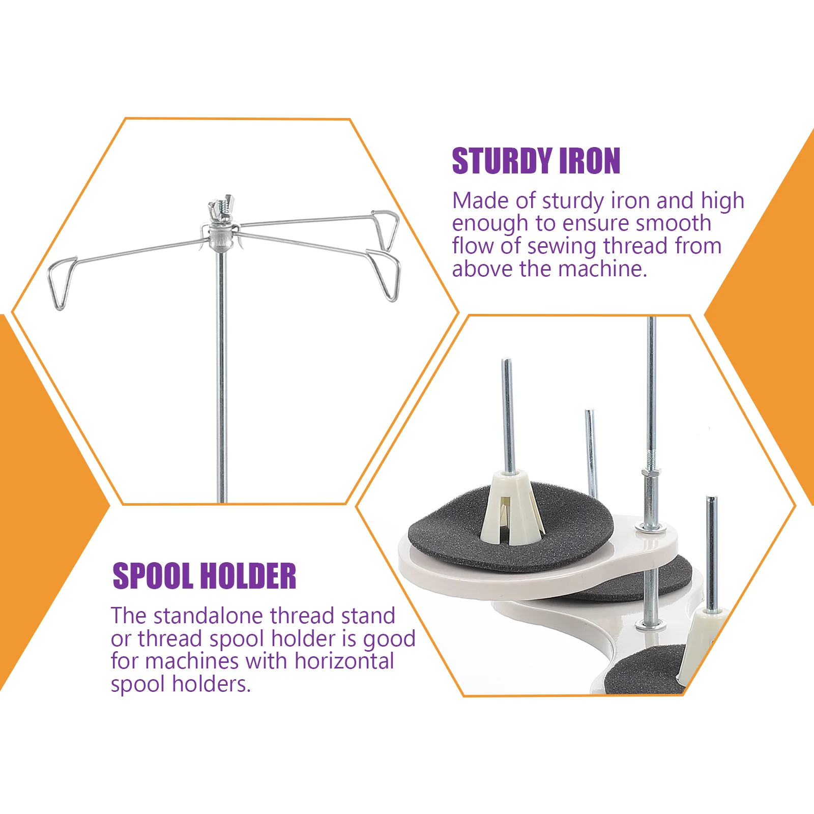 

Adjustable Wire Frame Heavy Duty Thread Stand Sewing Machine Embroidery Holder Rack Iron Hassle-free Practical