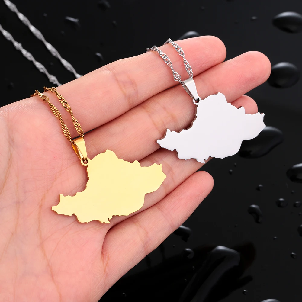 Mode Herz Iran Karte Anhänger Halskette Edelstahl Männer Frauen Schmuck Silber Farbe Gold Farbe Iranische Halsketten Geschenk – Detail 14