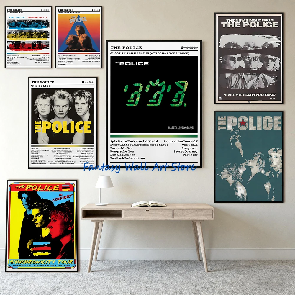 The Police Album Covers Outlandos DAmour Reggatta De Blanc Synchronicity Rock Music Album Poster Canvas Painting Wall Pictures