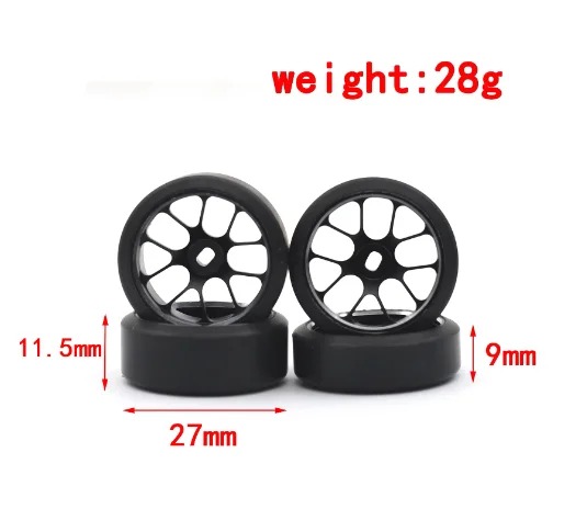 2.5/5.5 Degrees Hard Plastic Drift Tires Metal Wheel Rim for Wltoys 284131 K969 K989 Kyosho Mini-Z 1/28 RC Car Upgrade Parts