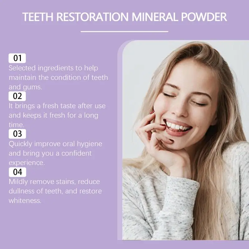 

Teeth Restoration Mineral Purple Powder Gentle Cleans And Protects Teeth Cleans And Removes Stains And Yellowing Oral Care