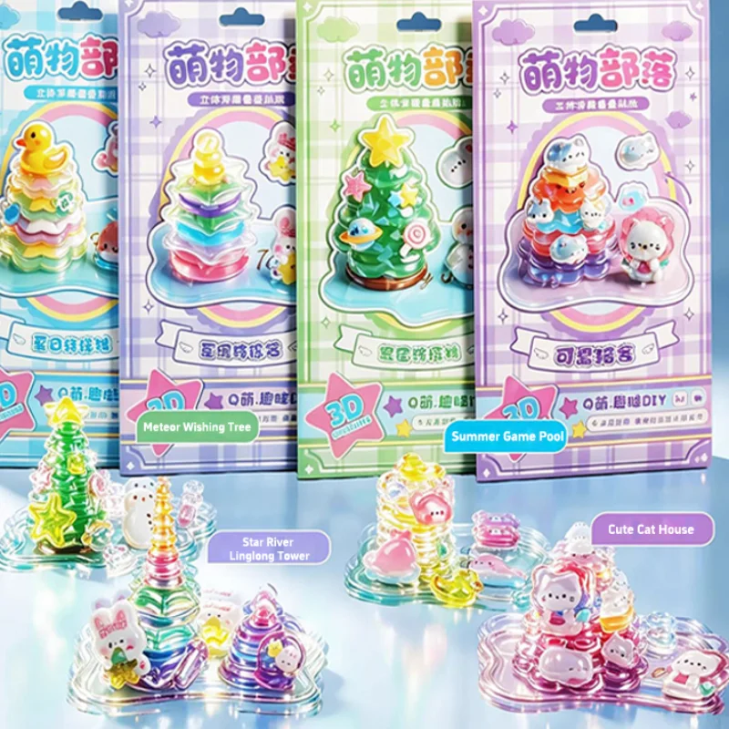 3D Stacked Crystal Stickers Cute Animal Stickers for Girls Boys Classroom Prizes Kids Handmade DIY Creative Gift Party Favors