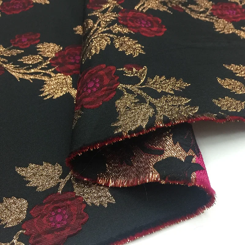 Jacquard Brocade Fabric European Brand Fashion Vintage Bronzing Dress Windbreaker Yarn-dyed Wholesale Fabrics by the Meter