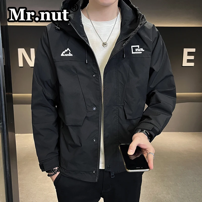 Mr.nut Popular Outdoor Jackets Spring Autumn Casual Hooded Long-sleeved Jacket Windbreak Camping Sports Male Coat High-Quality