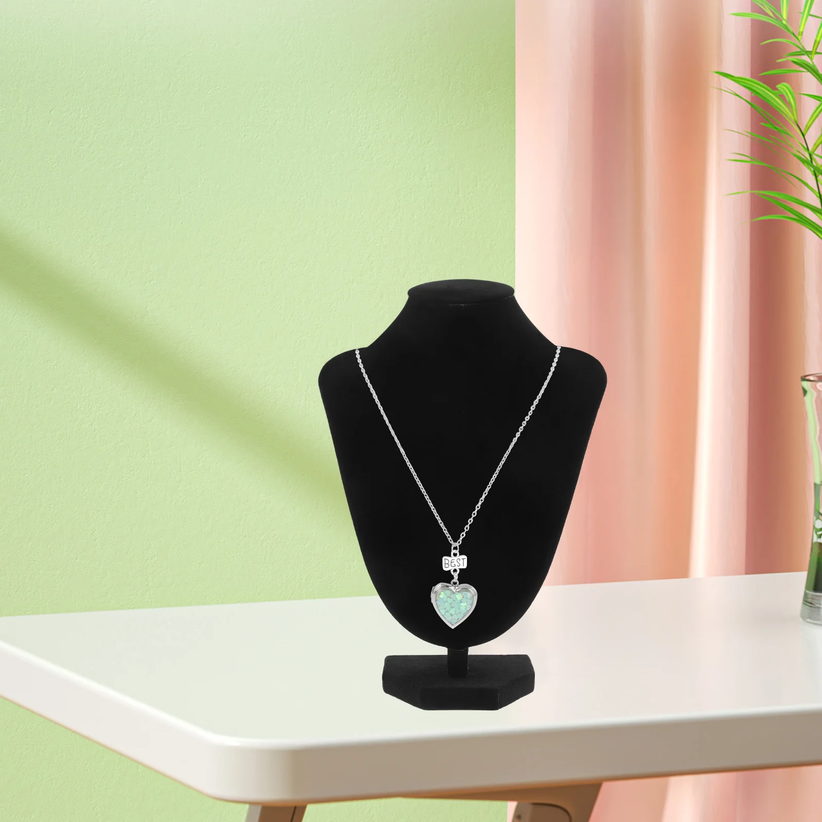 

Black V Shaped Necklace Display Stand Adjustable Height Jewelry Bust Organizer Holder for Retail Stores Trade Shows Small