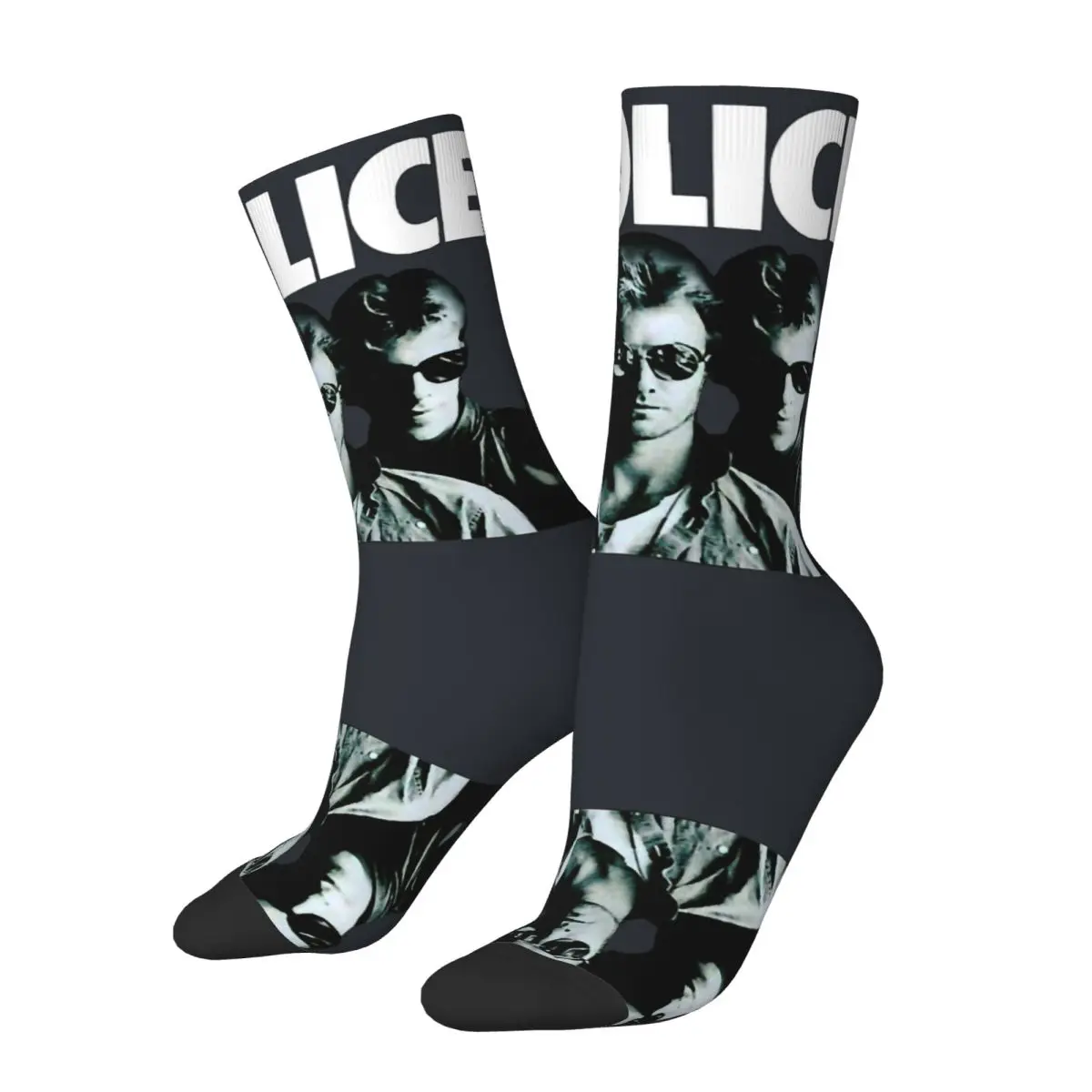 Hip Hop Retro The Policethe Police Band Men's Socks Unisex The Police Band Street Style Seamless Novelty Crew Sock tops fugees