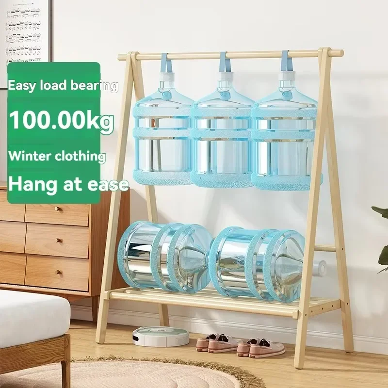 Bedroom Living Room Modern Bamboo Coat Rack Folding Floor Hanger Home Furniture