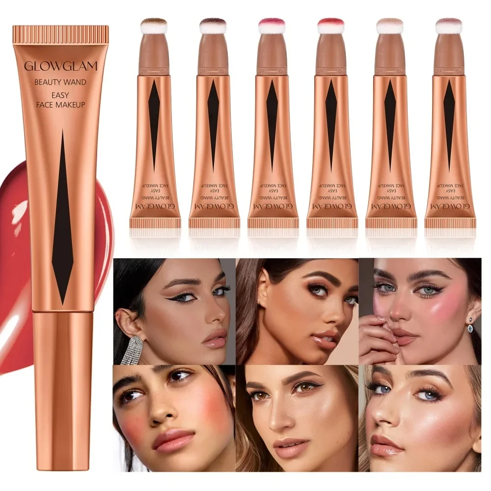 Kremowy Bronzer rozświetlacz różdżki z różdżką z różdżką z poduszką w płynie do twarzy Bronzer i aplikator z różdżką nez New