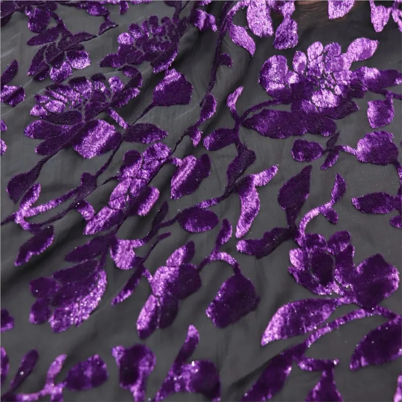 

Тканая парчовая вискозная бархатная полиэстер-полиэстер полуяркая шелковая ткань с жареным цветком и обожженная ткань для ночной рубашки юбка-чонсам