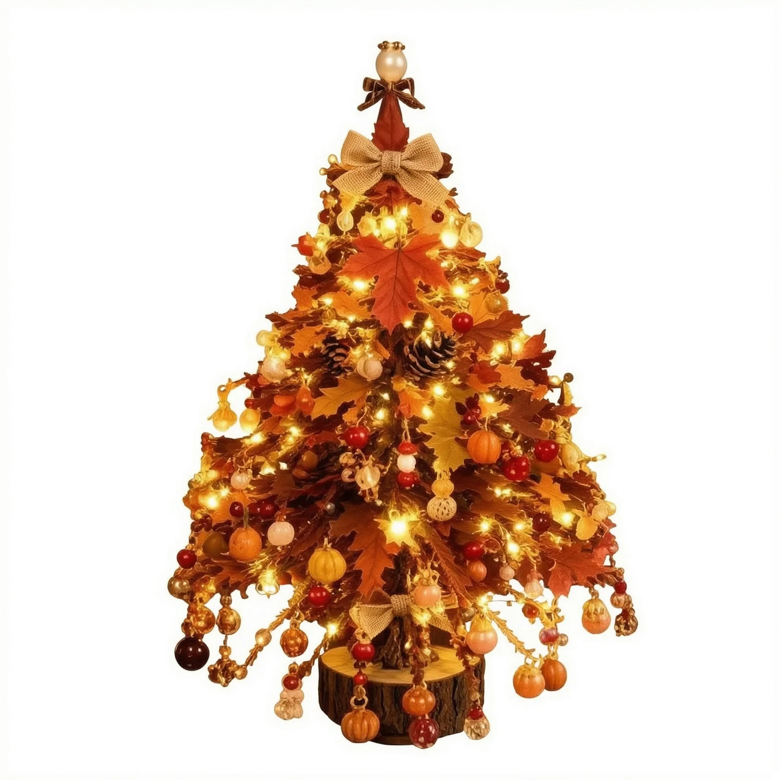 Autumn Tree With Lights 3D Tree For Classroom DIY Kit With Colorful Beads Pumpkins And Flameless