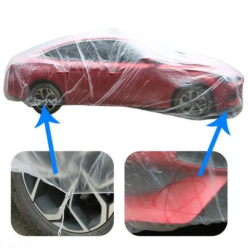 G7NA PE Plastics Clear Comple Car Protective Resields Auto Auto Cover Cover Cover Auctable