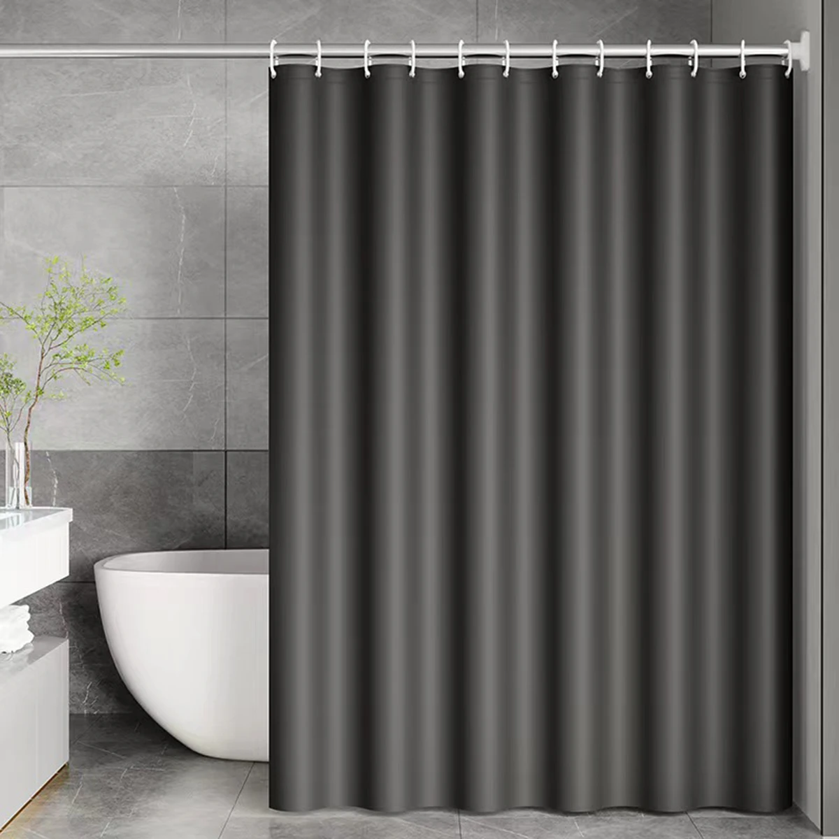 

Solid Shower Curtain PEVA Waterproof Bathroom Curtain 180CM Mildew-proof Processing Thick Bathroom Curtain