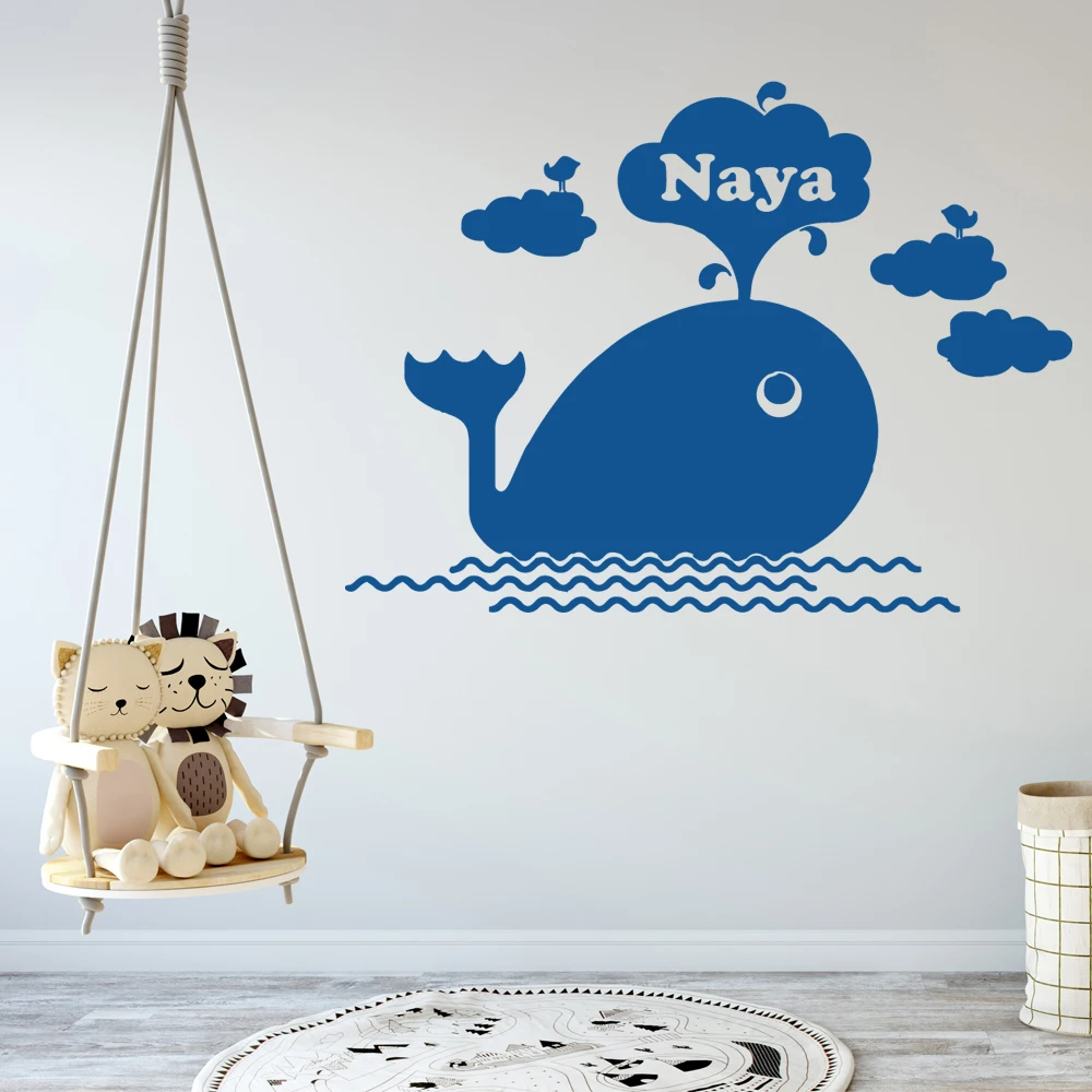 1 pc 12 styles cartoon animal or sporters Customized Name Wall Stickers Decorative Sticker Home Decor For Kids Rooms Decoration