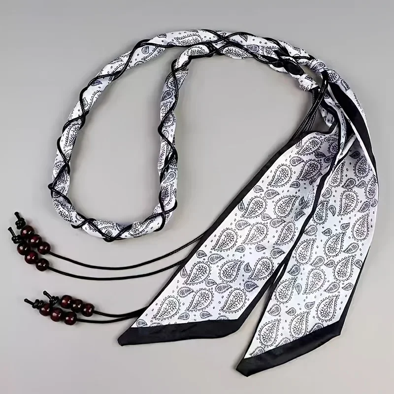 Damen-Taillenkette im Vintage-Stil, gewebter Gürtel ohne Schnalle. Modische Alltagsdekoration, ideal zum Kombinieren mit Jeans und Röcken – Detail 3
