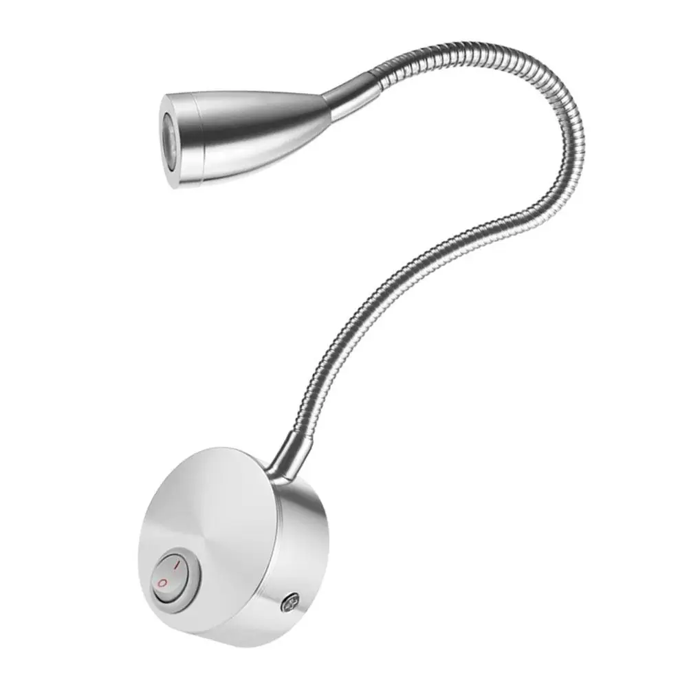 

Rotatable LED Wall Lamp with Silver Color Soft Light for Bedroom Study Desk Freely Adjustable Angle LED Gooseneck Warm White