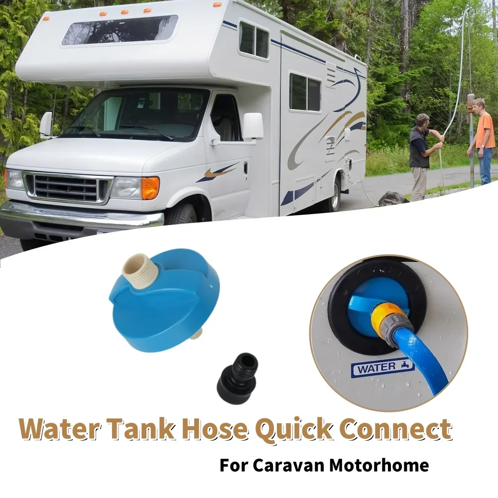1set for Rheinland Water Inlet Filler Cap Caravan Motorhome Quick Hose Connector Camper RV Parts Accessories for Outdoor Travel