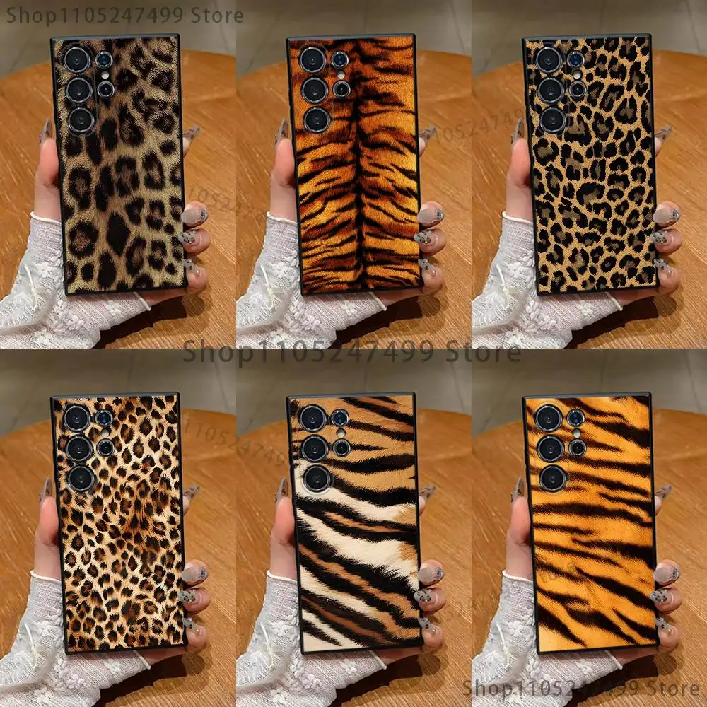 

Fashion Tiger Leopard Print Phone Case For Samsung S25,S24,S21,S22,S23,S30,Ultra,S20,Plus,Fe,Lite,Note,10,9,5G Black Cover