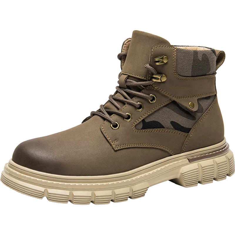 

Men's work boots - high-top short boots, snow boots, moccasins, featuring thick anti-slip soles and soft leather design.