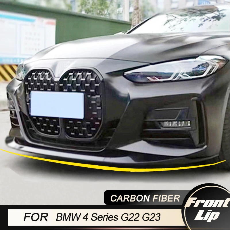 

Car Front Bumper Lip Spoiler For BMW 4 Series G22 G23 2020-2022 Front Lip Chin Apron Protector ABS Carbon Look Gloss Black