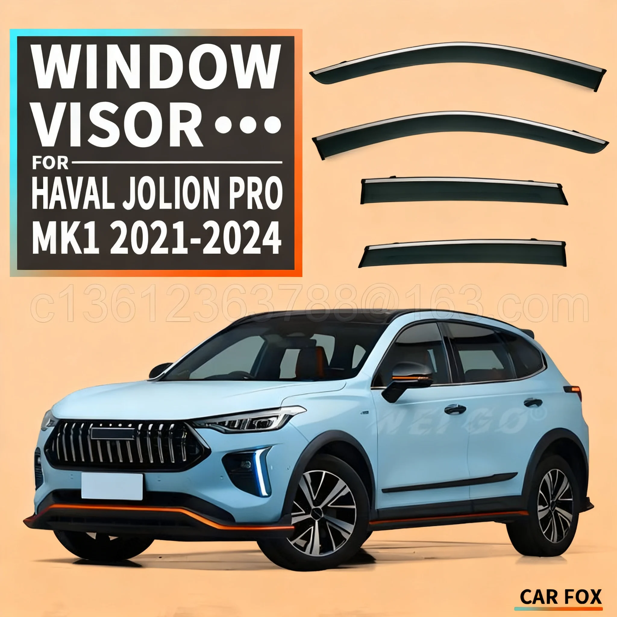 

For HAVAL Jolion 20-24 Window Deflector Car Window Rain Guard Car Decorative Accessories Easy to Install