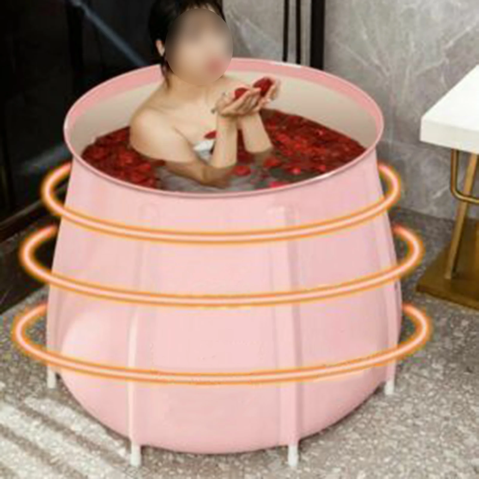 Vasca da bagno pieghevole Sauna termale per adulti vasca da bagno portatile per interni/esterni vasca da bagno portatile in PVC vasca da bagno